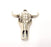 4 Silver Ox Head Skull Pendant Antique Silver Plated Pendant (32x26mm) G9031