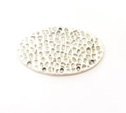 Silver Plated Connector Antique Silver Plated Brass Hammered Charms (37x21mm)  G8469