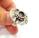 Silver Ring Blank Base Bezel Settings Cabochon Base Mountings Adjustable (10mm Blank) , Antique Silver Plated Brass G8473