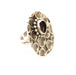 Silver Ring Blank Base Bezel Settings Cabochon Base Mountings Adjustable (10mm Blank) , Antique Silver Plated Brass G8477