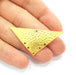 Triangle Charm Gold Plated Connector Gold Plated Brass Charms (44x20mm)  G8485