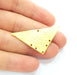 Triangle Charm Gold Plated Connector Gold Plated Brass Charms (44x20mm)  G8485