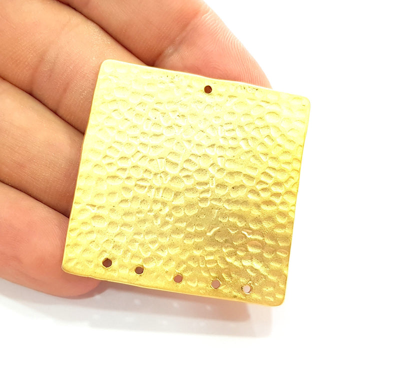 Gold Plated Square Connector Gold Plated Brass Charms (40x40mm)  G8486