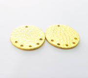 2 Gold Plated Connector Gold Plated Brass Charms (22mm)  G8488