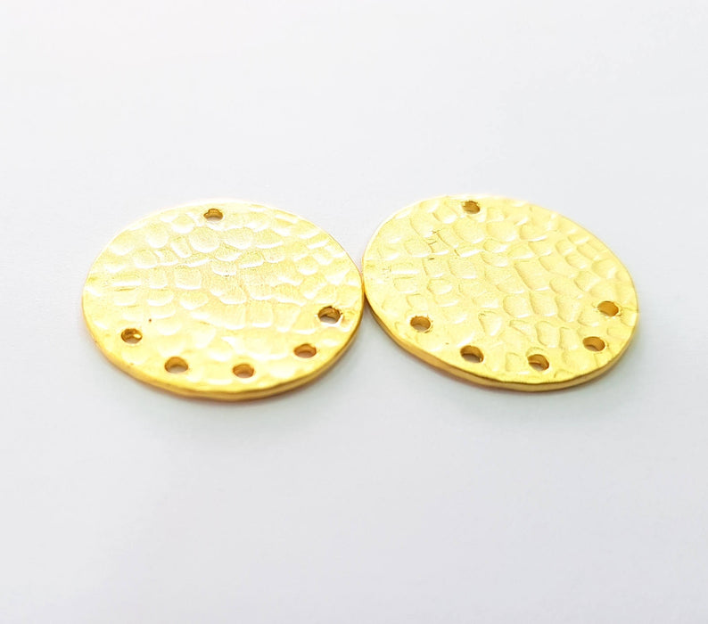 2 Gold Plated Connector Gold Plated Brass Charms (22mm)  G8488