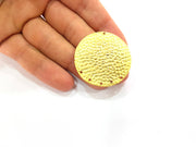Hammered Connector Gold Plated Brass Charms (40mm)  G8503