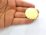 Hammered Connector Gold Plated Brass Charms (40mm)  G8503