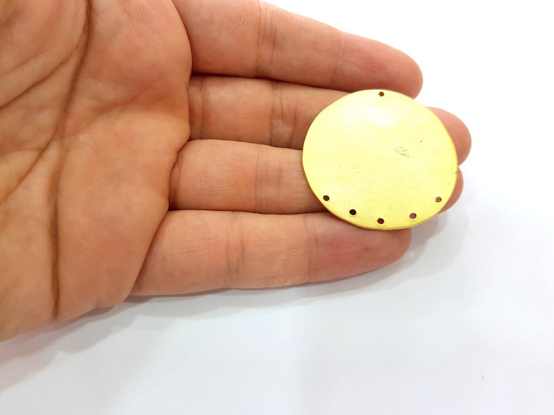 Hammered Connector Gold Plated Brass Charms (40mm)  G8503