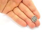 10 Silver Charms Antique Silver Plated Charms (19x13mm) G8494