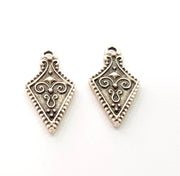 50 Silver Charms Antique Silver Plated Charms (23x12mm) G8495