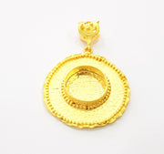 Gold Pendant Blank Base Setting Necklace Blank Resin Blank Mountings Gold Plated Brass ( 20mm blank ) G13682