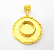 Gold Pendant Blank Base Setting Necklace Blank Resin Blank Mountings Gold Plated Brass ( 20mm blank ) G13682