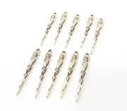 20 Spike Charms Silver Charms Antique Silver Plated Charms (38x5mm) G9095