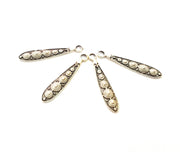 20 Silver Charms Antique Silver Plated Charms (34x6mm) G8501