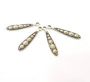 20 Silver Charms Antique Silver Plated Charms (34x6mm) G8501