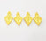 4 Gold Charm Ethnic Charm Tribal Charms Gold Plated Charms  (23x12mm)  G8507