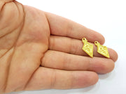 4 Gold Charm Ethnic Charm Tribal Charms Gold Plated Charms  (23x12mm)  G8507