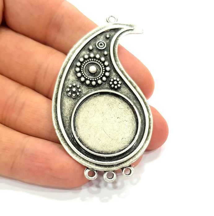 Silver Pendant Antique Silver Plated Pendants (65x37mm)  G15861