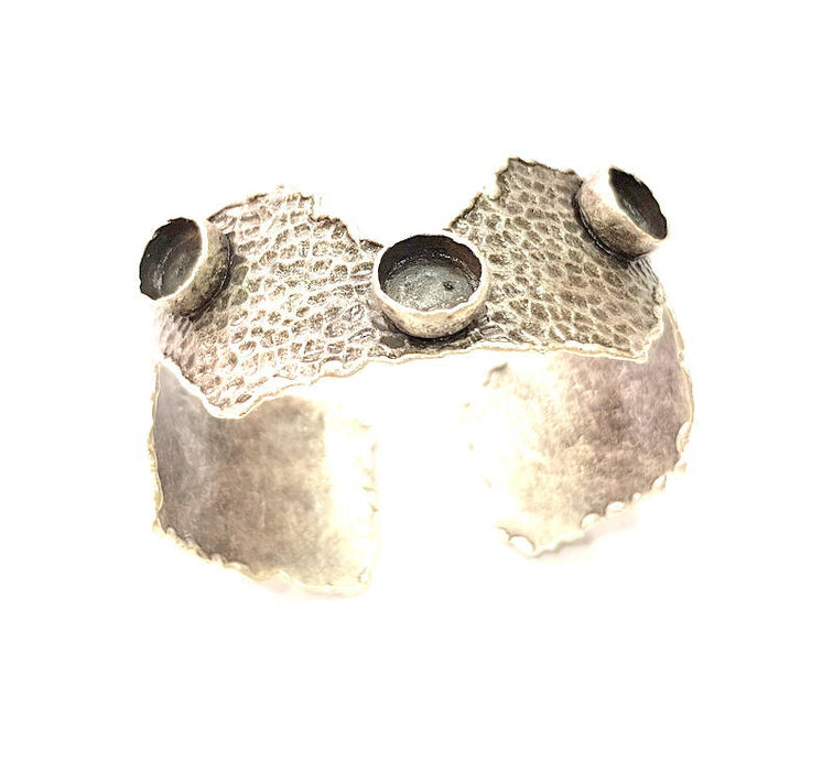 Silver Bracelet Blanks Bangle Blanks Cuff Blanks Adjustable Hammered Bracelet Blank Antique Silver Plated Brass ( 10mm Blanks ) G9071