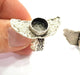 Silver Ring Setting Blank Resin Ring Cabochon Base inlay Ring Mounting Adjustable Ring Base Bezel (10mm)Antique Silver Plated Brass G9076
