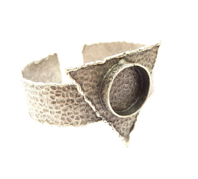 Silver Bracelet Blanks Bangle Blanks Cuff Blanks Adjustable Hammered Bracelet Blank Antique Silver Plated Brass ( 20mm Blanks ) G9085