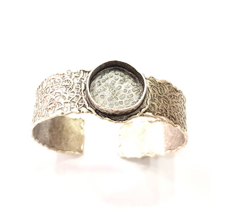 Silver Bracelet Blanks Bangle Blanks Cuff Blanks Adjustable Hammered Bracelet Blank Antique Silver Plated Brass ( 20mm Blanks ) G9089