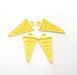 4 Gold Triangle Charm Gold Plated Charms  (25x12mm)  G8799