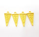 4 Gold Triangle Charm Gold Plated Charms  (25x12mm)  G8799
