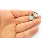 6 Silver Pendant Blank Bezel Base Setting Necklace Blank Resin Blank Mountings Antique Silver Plated  (16x12mm  blank )  G8510