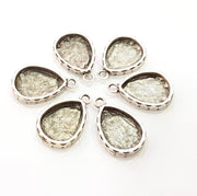 6 Silver Pendant Blank Bezel Base Setting Necklace Blank Resin Blank Mountings Antique Silver Plated  (16x12mm  blank )  G8510