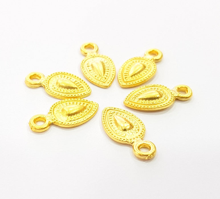 10 Gold Charm Gold Plated Charms  (16x8mm)  G8514