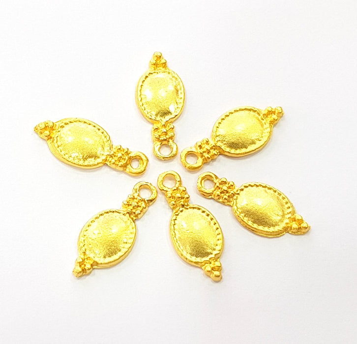 30 Gold Charm Gold Plated Charms  (18x7mm)  G8516