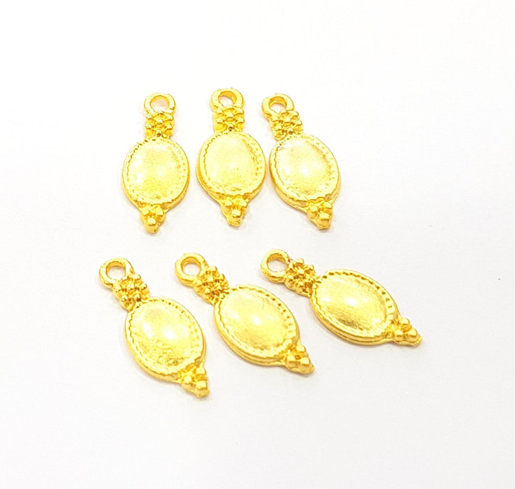 10 Gold Charm Gold Plated Charms  (18x7mm)  G8516