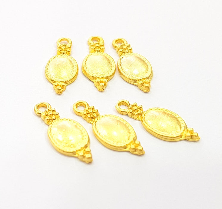 10 Gold Charm Gold Plated Charms  (18x7mm)  G8516