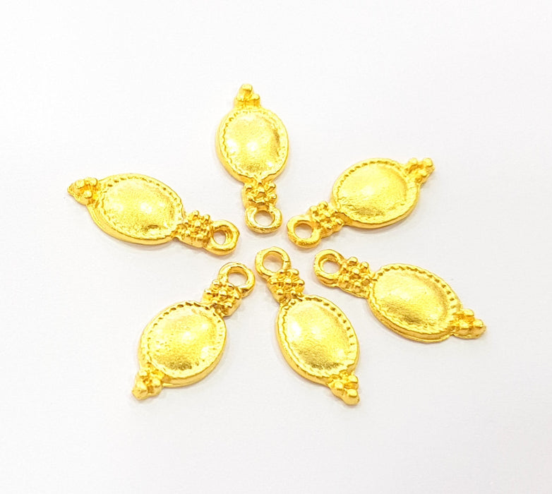 10 Gold Charm Gold Plated Charms  (18x7mm)  G8516