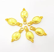 10 Gold Charm Gold Plated Charms  (18x7mm)  G8516
