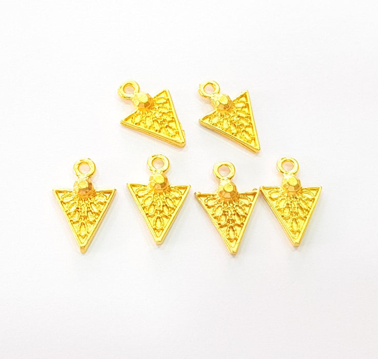 8 Gold Charm Gold Plated Charms  (17x11mm)  G8518