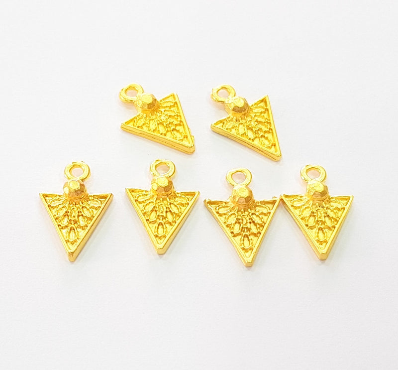 8 Gold Charm Gold Plated Charms  (17x11mm)  G8518