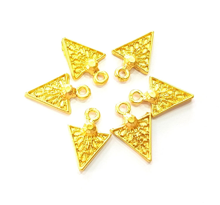 8 Gold Charm Gold Plated Charms  (17x11mm)  G8518