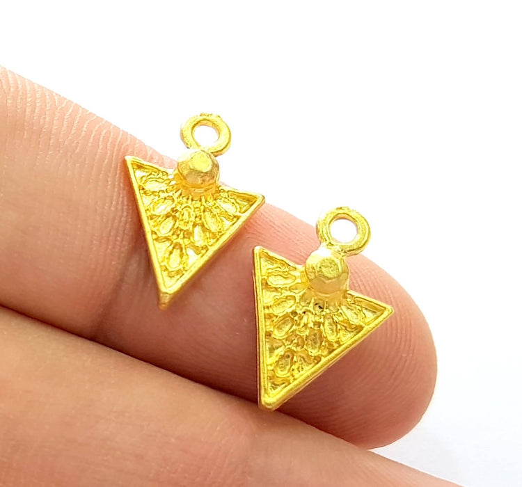 8 Gold Charm Gold Plated Charms  (17x11mm)  G8518