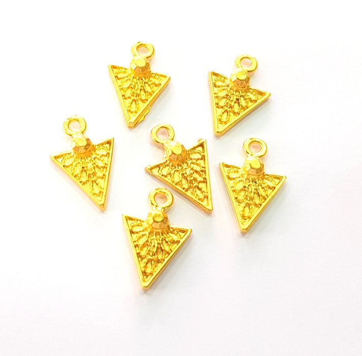 8 Gold Charm Gold Plated Charms  (17x11mm)  G8518