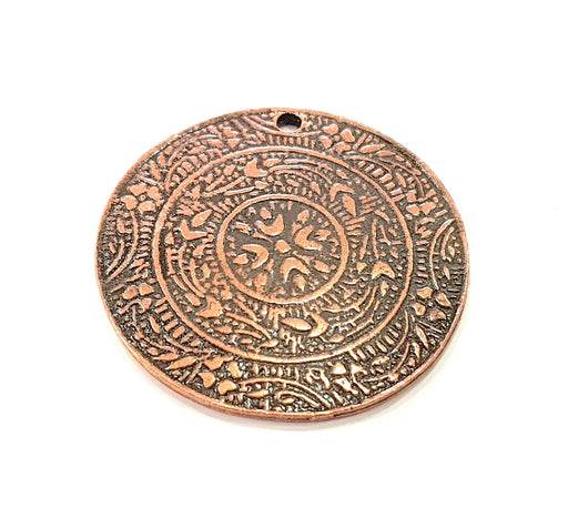 Antique Copper Medallion Pendant Antique Copper Plated Pendant (37mm) G8525