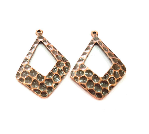 4 Antique Copper Charms Antique Copper Plated Charms (38x26mm) G8528