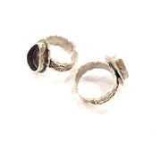 Silver Ring Setting Resin Ring Blank Cabochon Base inlay Ring Mounting Adjustable Ring Base Bezel (14x10mm)Antique Silver Plated Brass G9115