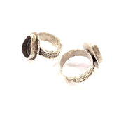 Silver Ring Setting Resin Ring Blank Cabochon Base inlay Ring Mounting Adjustable Ring Base Bezel (14x10mm)Antique Silver Plated Brass G9115