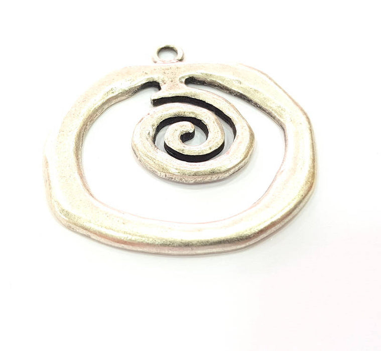 Spiral Pendant Antique Silver Plated Pendants (52x53mm)  G9127