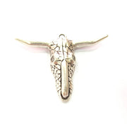 Silver Ox Head Skull Pendant Antique Silver Plated Pendant (61x47mm) G9129