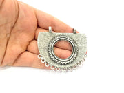 Silver Pendant Connector Antique Silver Plated Collar Pendant (70x58mm) G9134