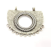 Silver Pendant Connector Antique Silver Plated Collar Pendant (70x58mm) G9134