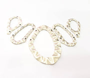 Silver Necklace Set Antique Silver Plated Collar Necklace Pendant Set Connector 5 Piece Findings G9140